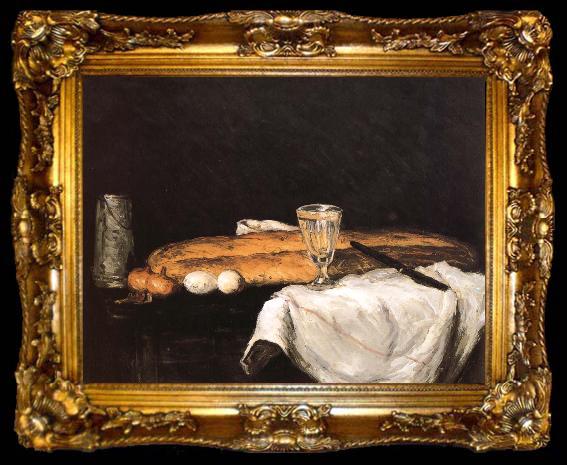 framed  Paul Cezanne Still life egg bread, ta009-2